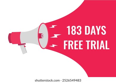 183 day free trial banner design. 183 days free banner background
