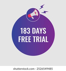 183 day free trial banner design. 183 days free banner background
