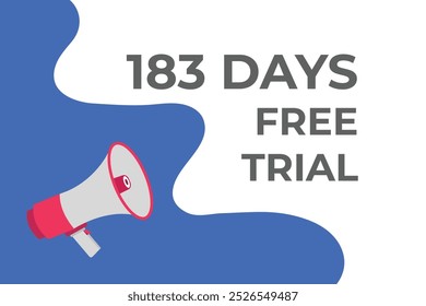 183 day free trial banner design. 183 days free banner background
