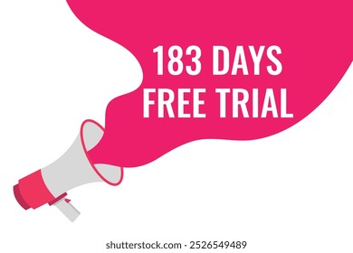 183 day free trial banner design. 183 days free banner background
