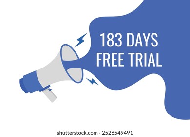 183 day free trial banner design. 183 days free banner background
