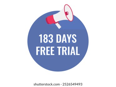 183 day free trial banner design. 183 days free banner background
