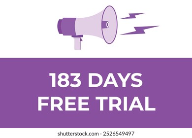 183 day free trial banner design. 183 days free banner background
