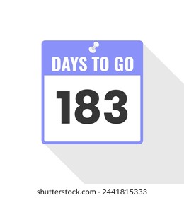 183 Days Left Countdown sales icon. 183 days left to go Promotional banner