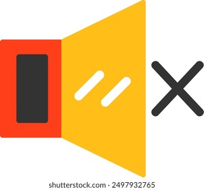 183 - Mute Flat Vector Icon Design