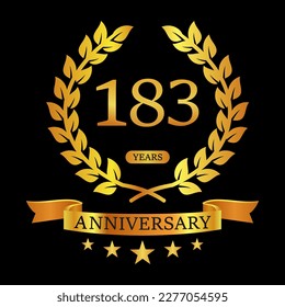 183 th Anniversary logo template illustration. suitable for you