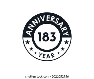 183 years anniversary badge vector design