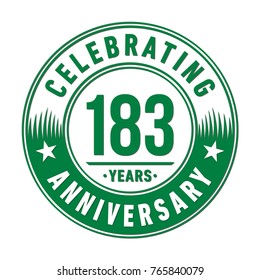 183 years anniversary logo template. Vector and illustration.