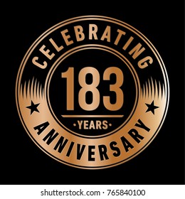 183 years anniversary logo template. Vector and illustration.