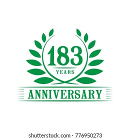 183 years anniversary logo template.