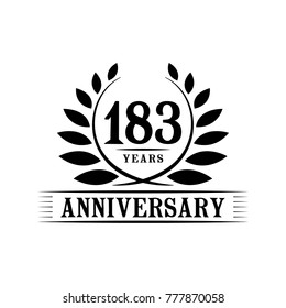 183 years anniversary logo template.