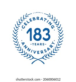 183 years design template. 183rd vector and illustration.