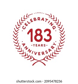 183 years design template. 183rd vector and illustration.