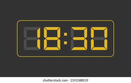 18:30, Digital clock number. Vector illustration.
