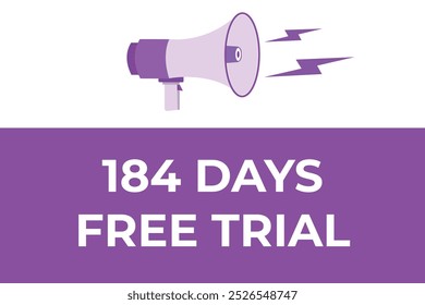 184 day free trial banner design. 184 days free banner background
