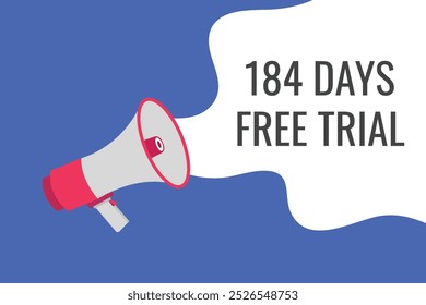 184 day free trial banner design. 184 days free banner background
