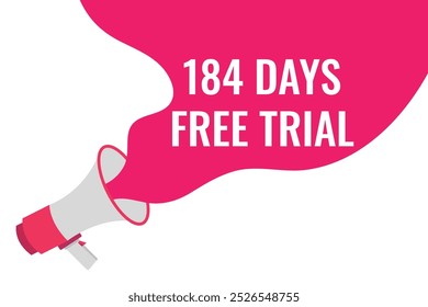 184 day free trial banner design. 184 days free banner background
