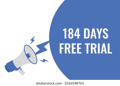 184 day free trial banner design. 184 days free banner background
