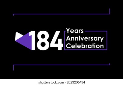184 Years Anniversary Celebration Vector Template Design