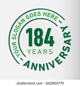 184 years anniversary logo template. Vector and illustration