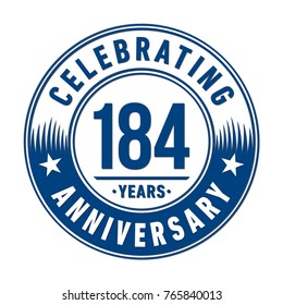 184 years anniversary logo template. Vector and illustration.