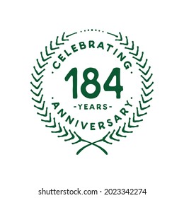 184 years design template. 184th vector and illustration.