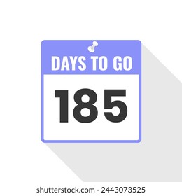 185 Days Left Countdown sales icon. 185 days left to go Promotional banner