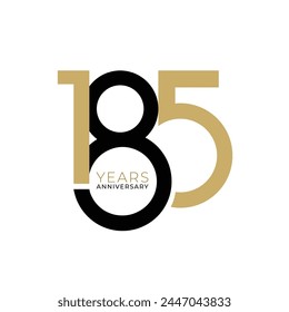 185 Logo, 185 Years Anniversary Logo, Vector Template Design element for invitation  and greeting card illustration.