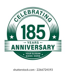 185 years anniversary celebration design template. 185th logo vector illustrations.