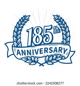 185 years anniversary celebration logotype. 185th anniversary logo. Vector and illustration.
