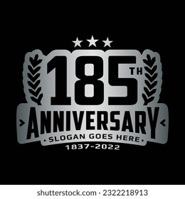 185 years anniversary logo design template. 185th anniversary celebration logotype. Vector and illustration.