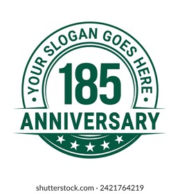 185 years anniversary logo design template. 185th anniversary celebrating logotype. Vector and illustration.