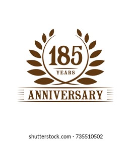 185 years anniversary logo template. 