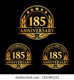 185 years anniversary set. 185th celebration logo collection. Vector and illustration. 