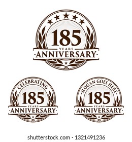 185 years anniversary set. 185th celebration logo collection. Vector and illustration. 