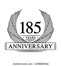 185 years design template. 185th anniversary. Vector and illustration.