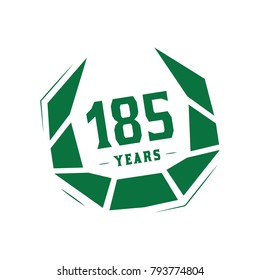 185 years design template. Anniversary vector and illustration template.