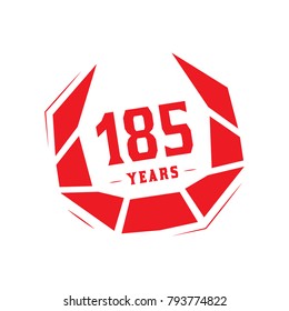 185 years design template. Anniversary vector and illustration template.