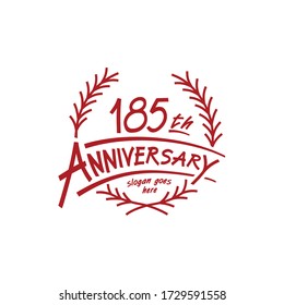 185 years design template. Vector and illustration. 185th years logo.