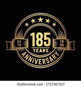 185 Jahre Logo-Design-Vorlage. Vektorillustration und Illustration zum 185.