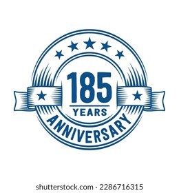 185 Jahre Logo-Design-Vorlage. 185. Jubiläum Vektorgrafik und Illustration.