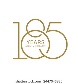 185th, 185 Logo, 185 Years Anniversary Logo, Vector Template Design element for invitation  and greeting card illustration.