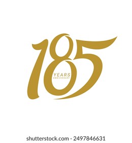 185th, 185 Logo, 185 Years Anniversary Logo, Vector Template Design element for invitation  and greeting card illustration.