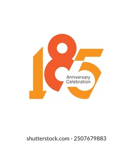 185th, 185 Logo, 185 Years Anniversary Logo, Vector Template Design element for invitation  and greeting card illustration.