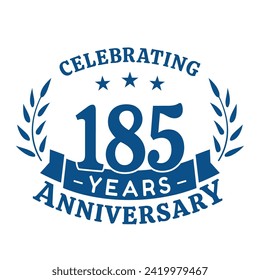 185th anniversary celebration design template. 185 years vector and illustration.