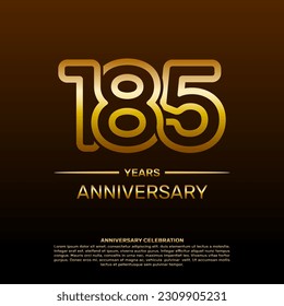 185th year anniversary design template in gold color. vector template illustration