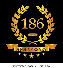 186 th Anniversary logo template illustration. suitable for you