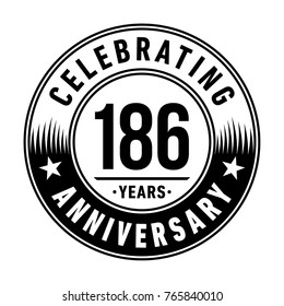 186 years anniversary logo template. Vector and illustration.