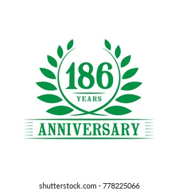 186 years anniversary logo template.