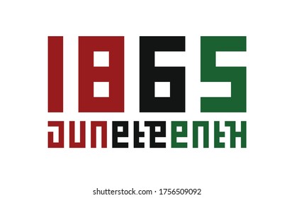 1865 Juneteenth Freedom Day. Design of Banner and Flag. Vector logo Illustration.